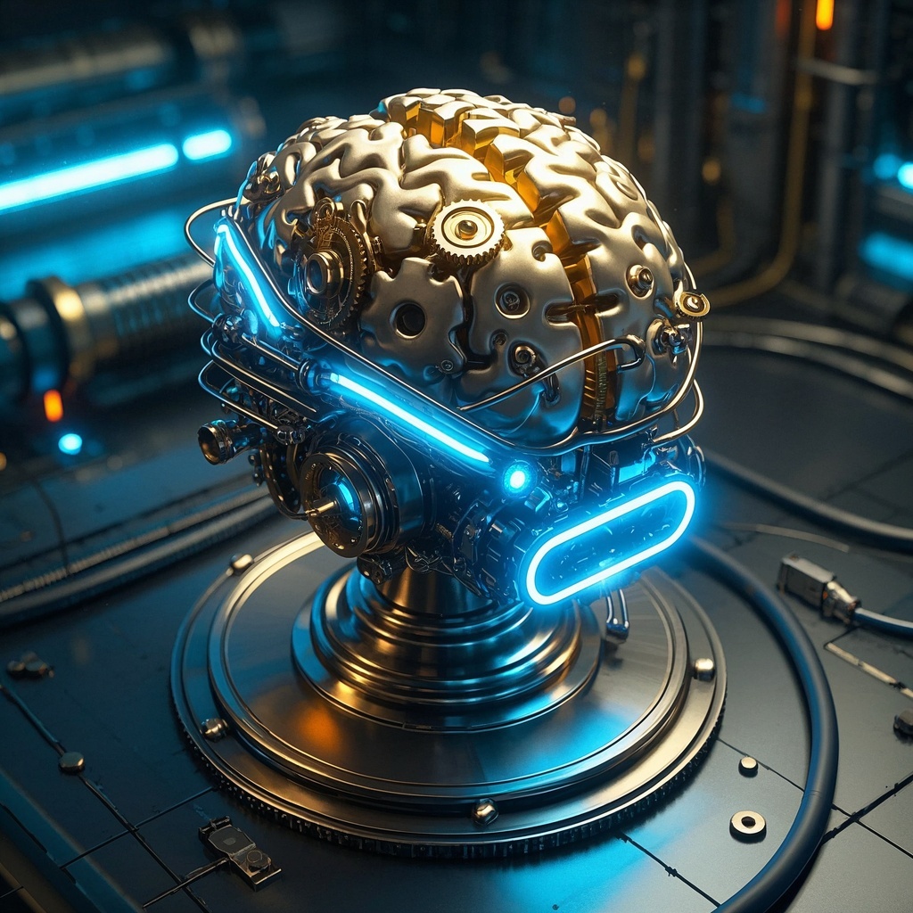 品牌市场与活动运营-蒸汽朋克神经网络大脑-KV与大屏背景