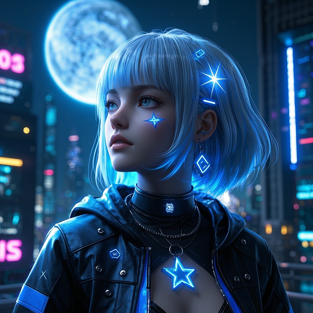 星空幻想少女肖像-游戏皮肤主题探索海报