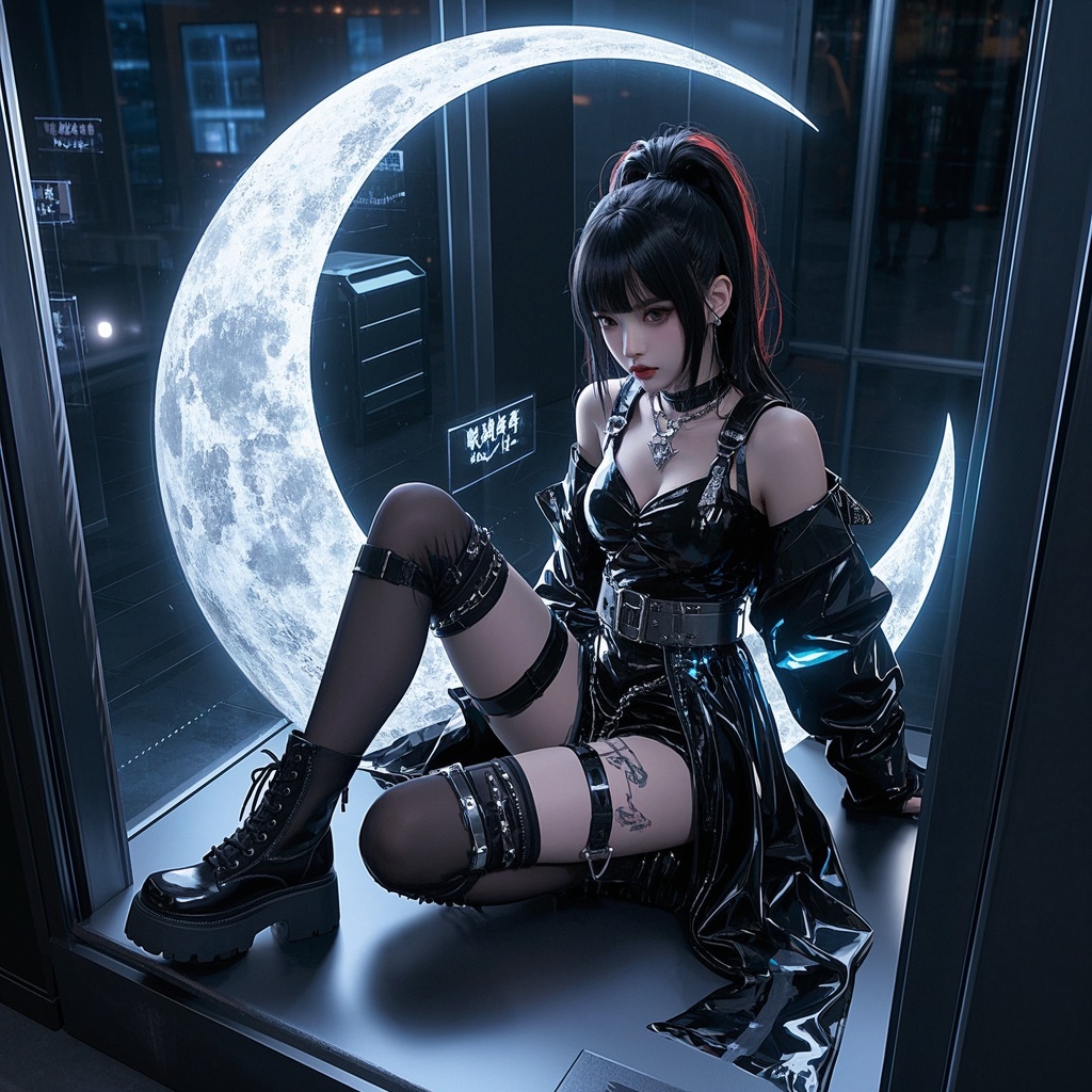 时尚品牌主理人-Lookbook主视觉-月夜朋克少女幻想