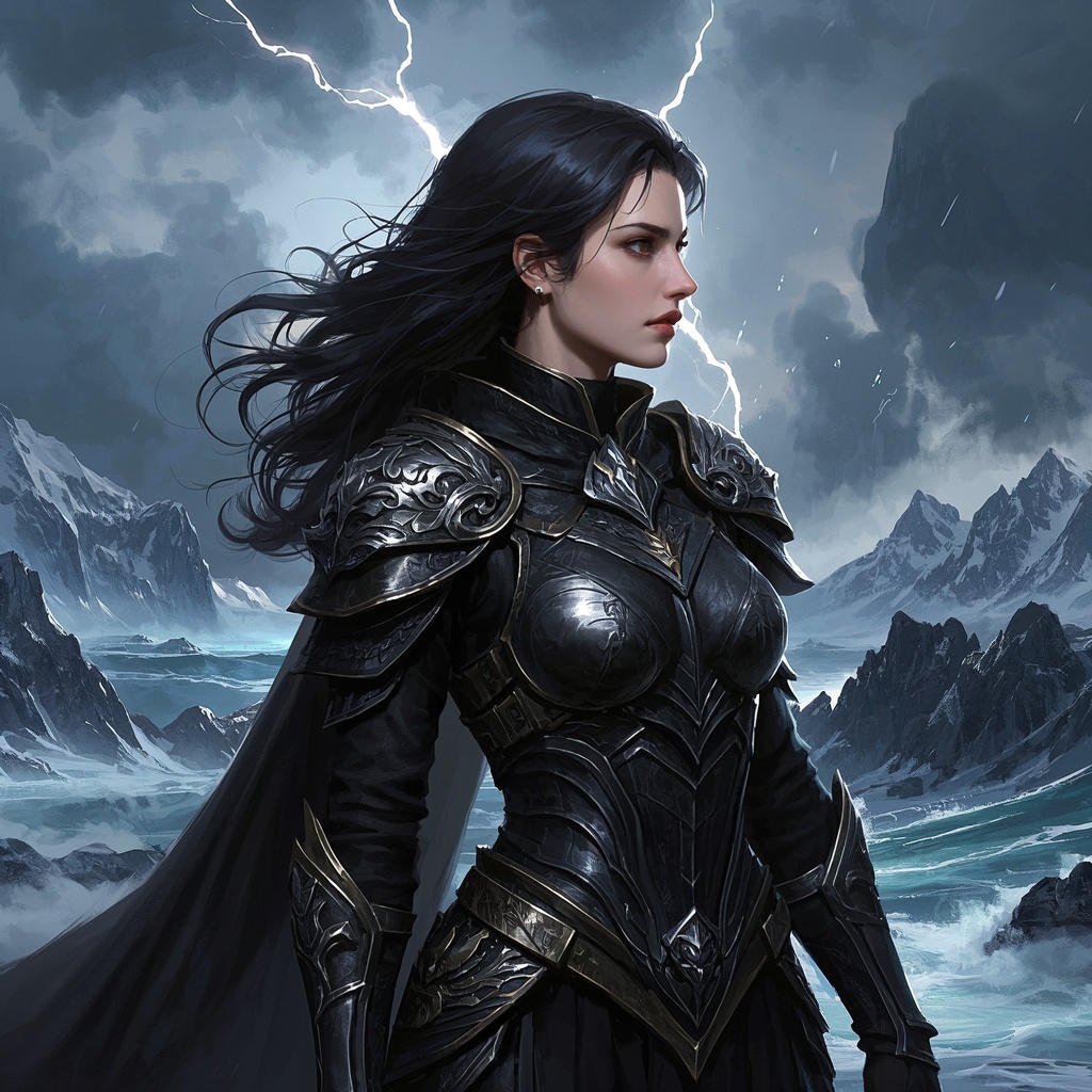 游戏与影视角色美术-概念图-《山巅英雄少女肖像》