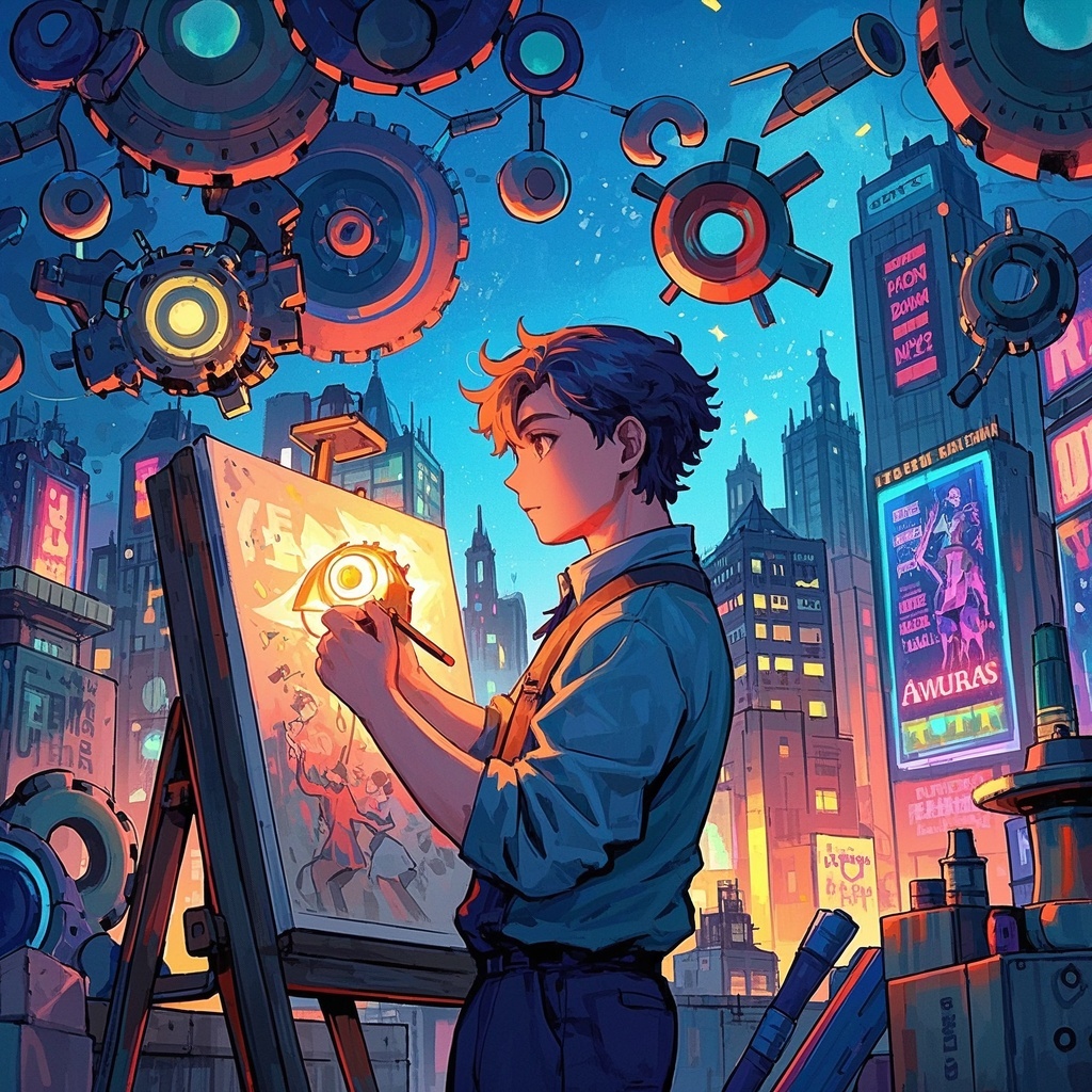 数字艺术创作者生成创意肖像