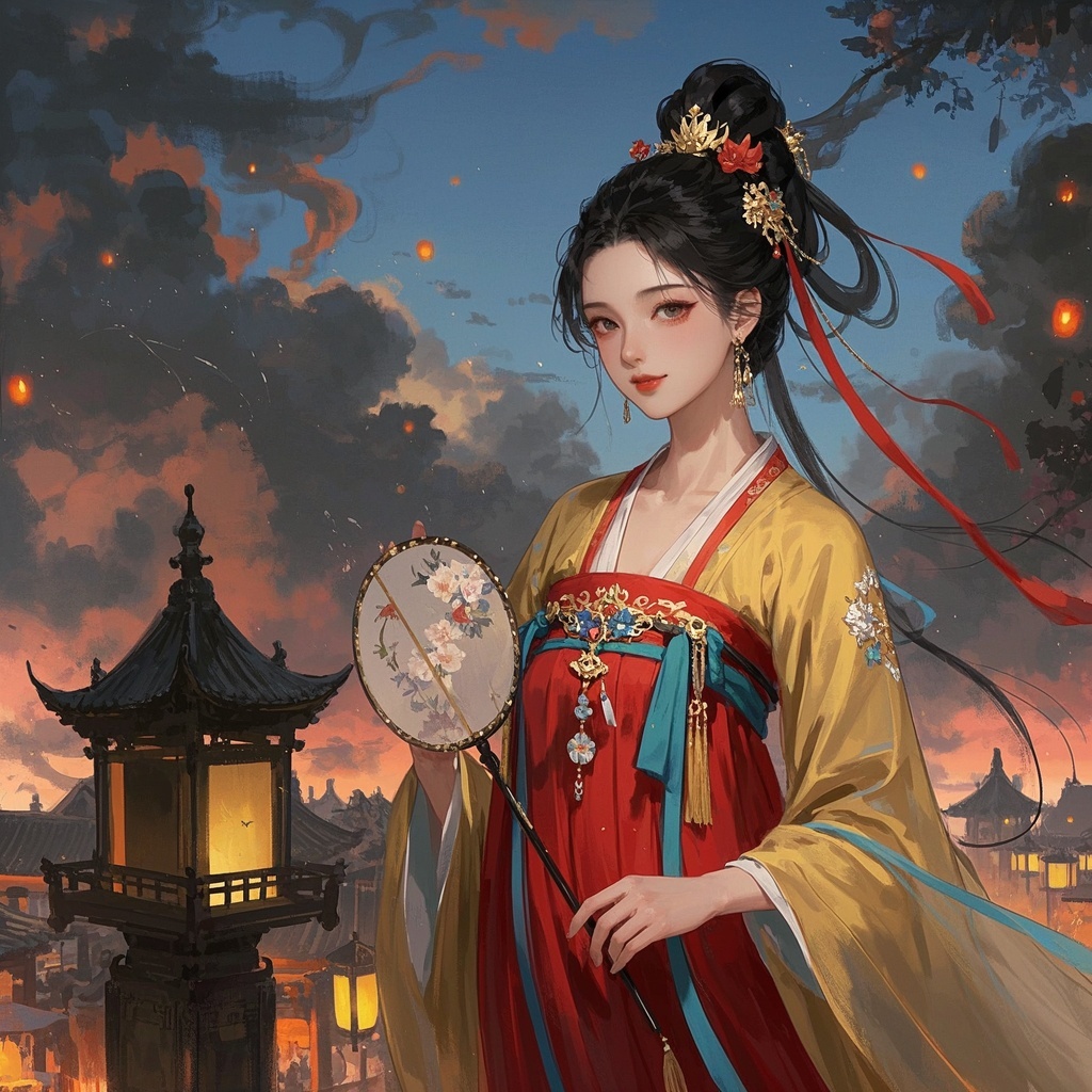 水墨风韵古装少女-品牌市场经理-国风活动KV