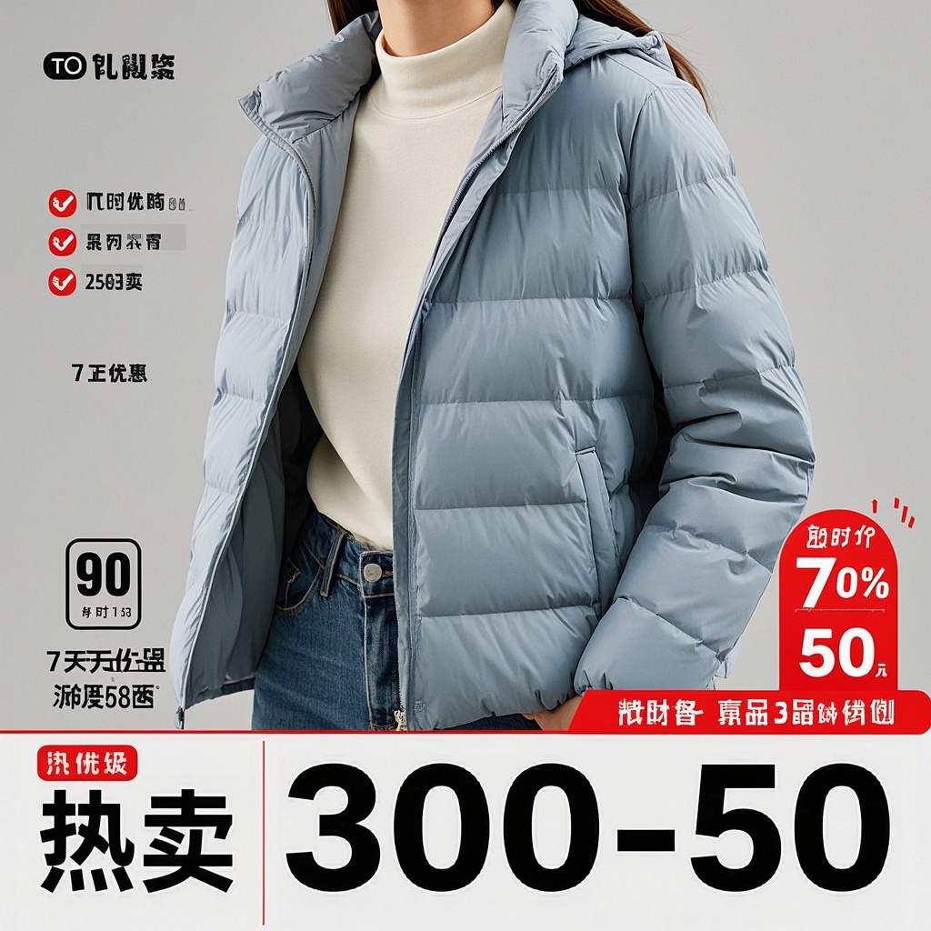 电商店铺运营/店长-冬季羽绒服主图与首屏海报-促销版
