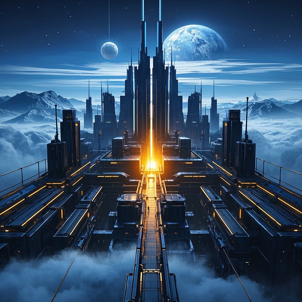 《太空殖民都市幻想画卷》-品牌营销经理-海报KV主视觉