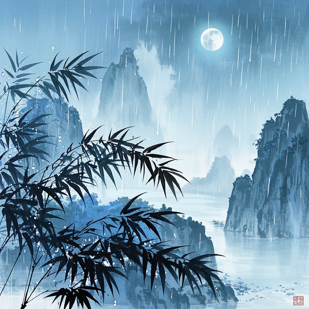 教育机构生成神秘山水月相图