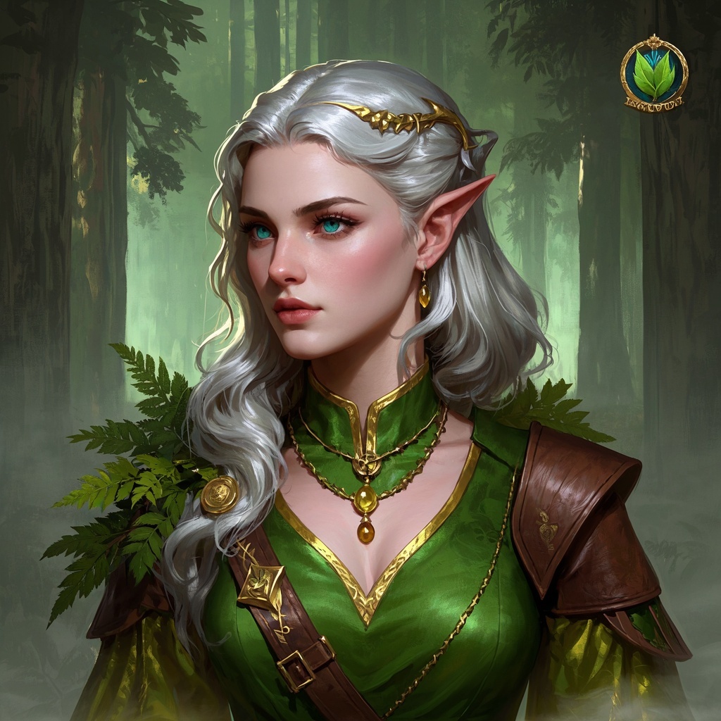 游戏美术统一风格-半精灵贵族德鲁伊肖像